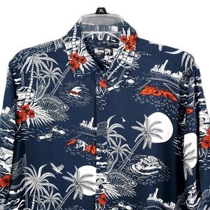 The Boys Shirt Mens Medium Blue Amazon Prime Show TV Hawaiian Tropical AOP Merch